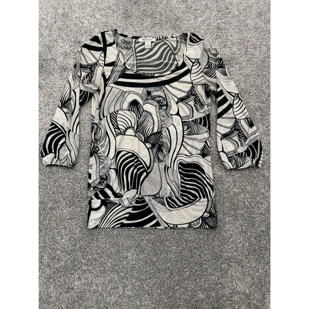 White House Black Market Top Small Retro 70s Groovy Psychadelic Abstract 90s Y2K
